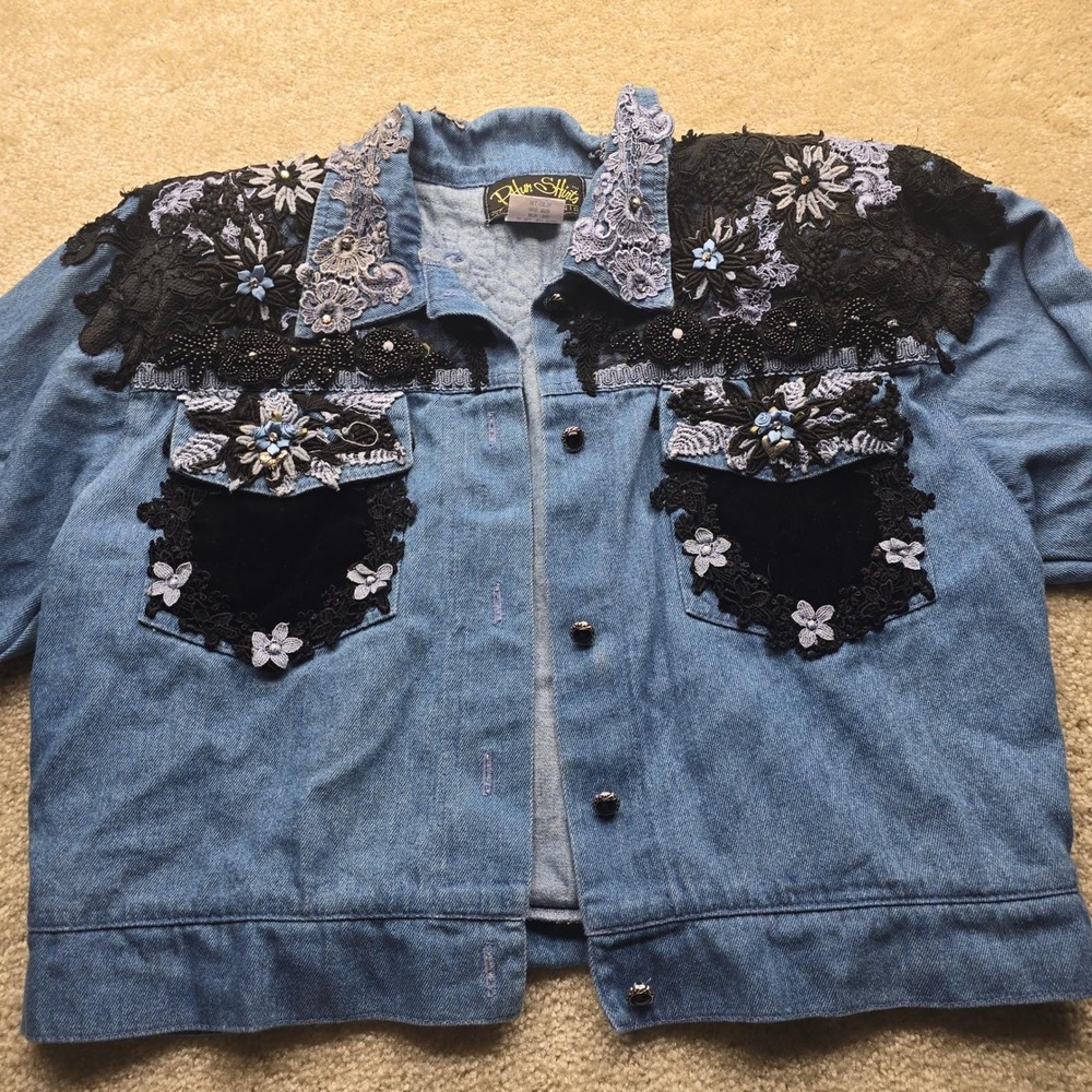 Phun Shirts Of‎ California Embellished Denim Jacket Women